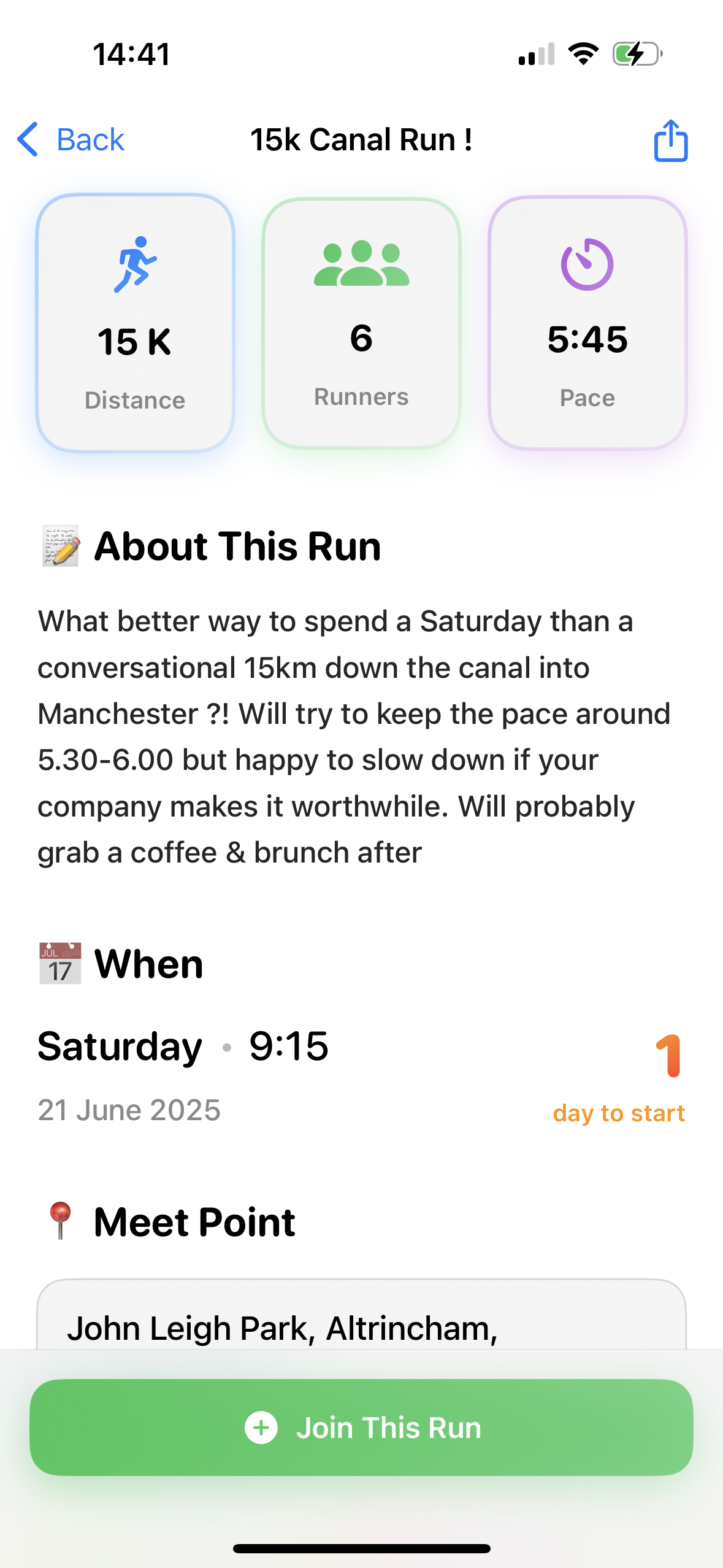 Detailed run information and participants